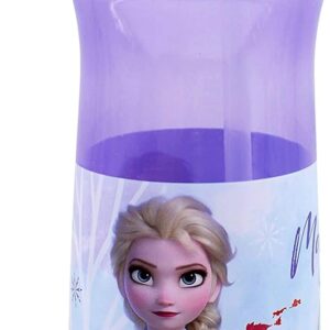 Disney Frozen Water Bottle with Straw – Reusable Kids 600ml PP – in Purple – Official Merchandise by Polar Gear – BPA Free & Recyclable Plastic – for School Nursery Sports Picnic, Multi Colour