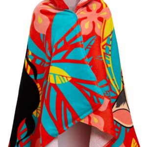 Disney Moana Hooded Towel 100% Cotton Girls Poncho Kids Beach Towel Bath Towel Princess Swimming Wrap Changing Robe