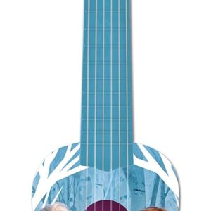 LEXIBOOK Disney Frozen Elsa My First Guitar for children, 6 nylon strings, 21’’ long, guide included, blue / purple, K200FZ