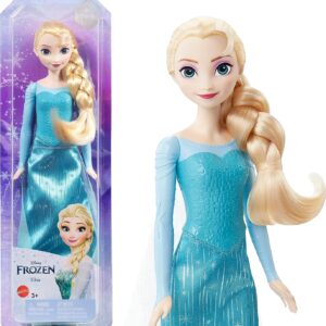 Mattel Disney Princess Dolls, Elsa Posable Fashion Doll with Signature Clothing and Accessories, Disney's Frozen Movie Toys, HLW47